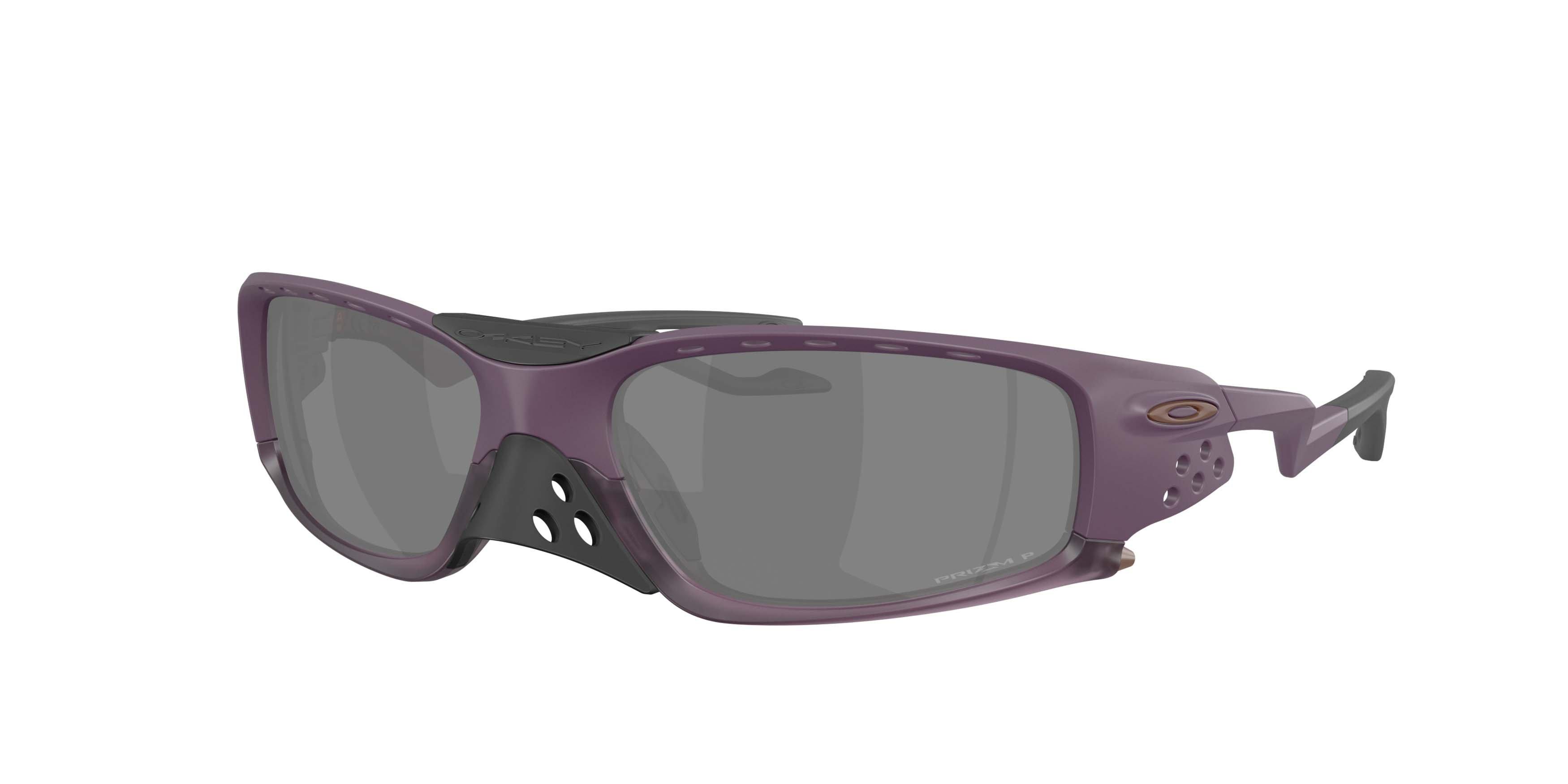 Oakley Plantaris SQ Prizm Black Polarized Sunglasses - Matte Aubergine - PURPLE/BLACK